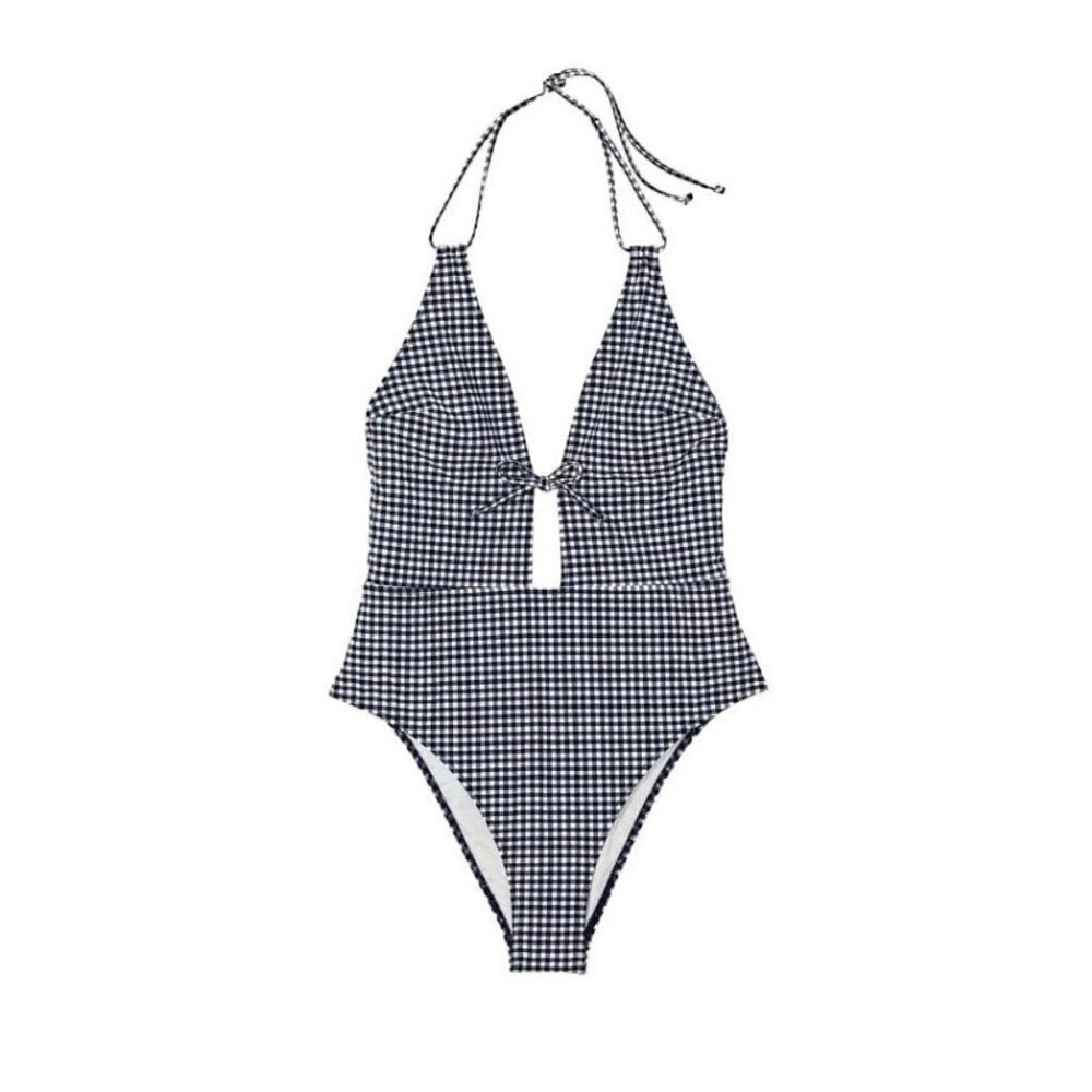 New! Victoria’s Secret Checkered Plunge One-Piece Swimsuit XS 41811